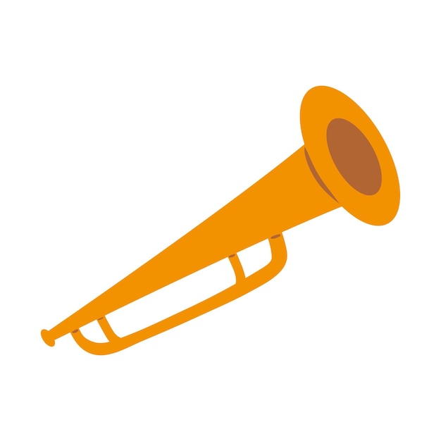 Vector gratuito trompeta música jazz instrumento icono aislado