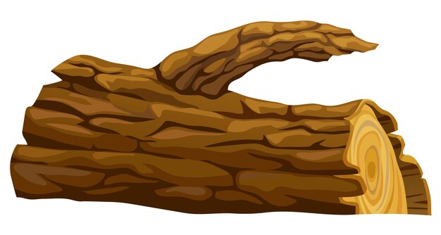 Tronco de tronco Pieza de madera de dibujos animados Roble roto tilo arce cedro