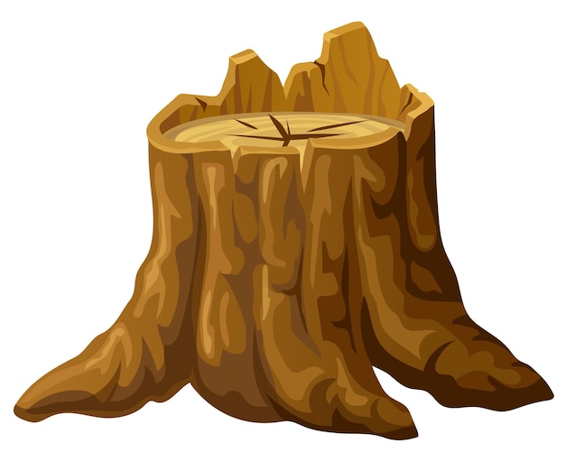 Tronco de tronco Pieza de madera de dibujos animados Roble roto tilo arce cedro