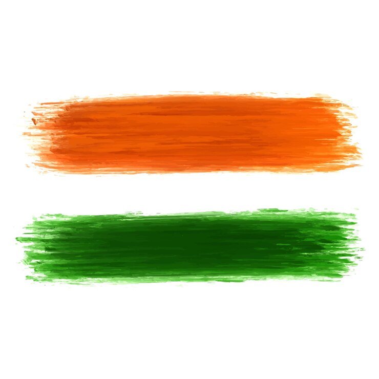 Vector gratuito trucado de pincel tricolor diseño del día de la independencia de la india