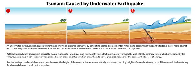 Tsunami causado por un terremoto submarino
