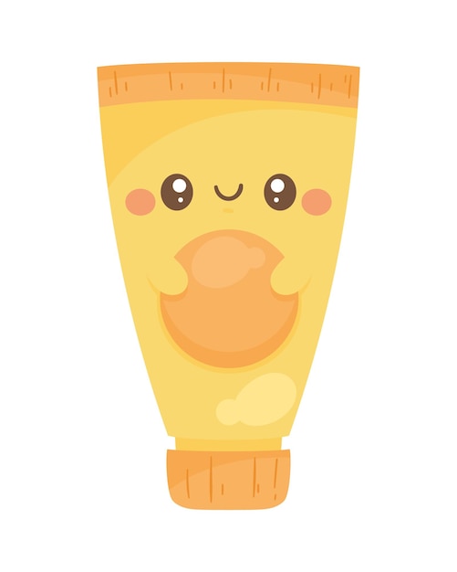 tubo de pintura amarillo kawaii
