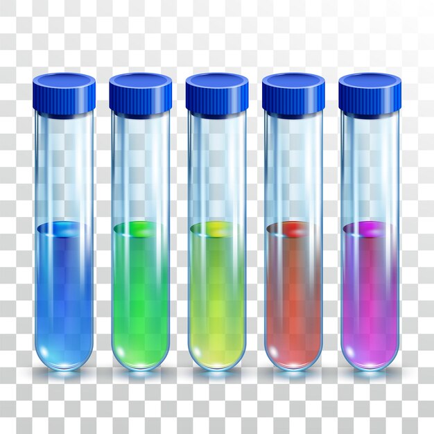 Tubos de ensayo de laboratorio con vector de líquido químico