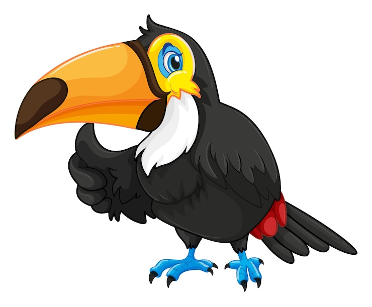 Vector gratuito tucán con cara feliz