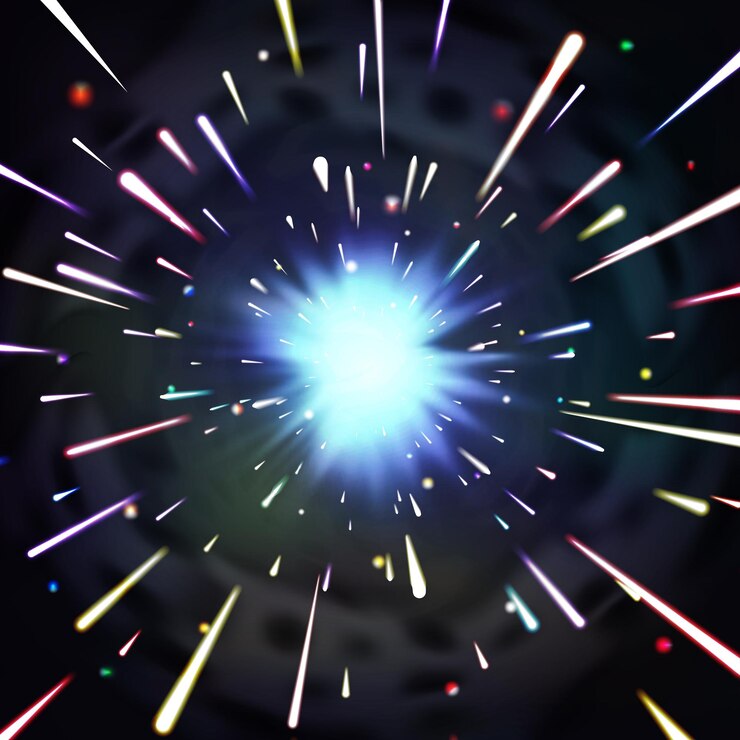 Vector gratuito túnel de luz o túnel futurista de luz fractal. túnel en el universo y caos dinámico.