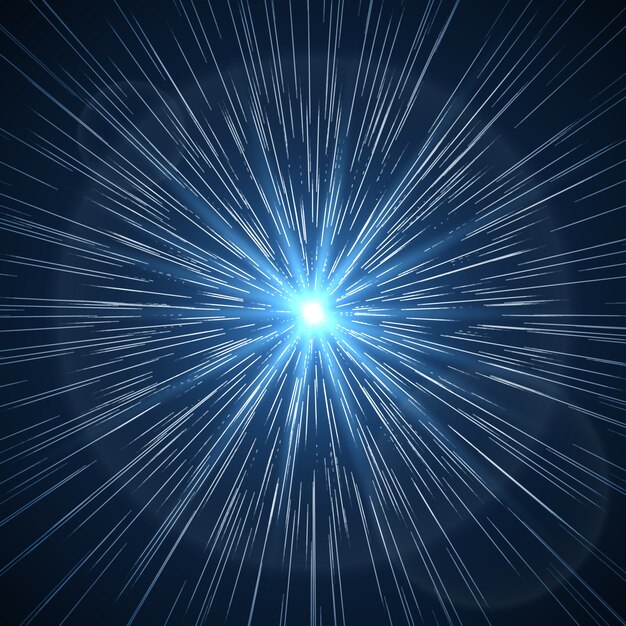 Túnel del tiempo. Rayo estelar de supernova. Flare light star space burst