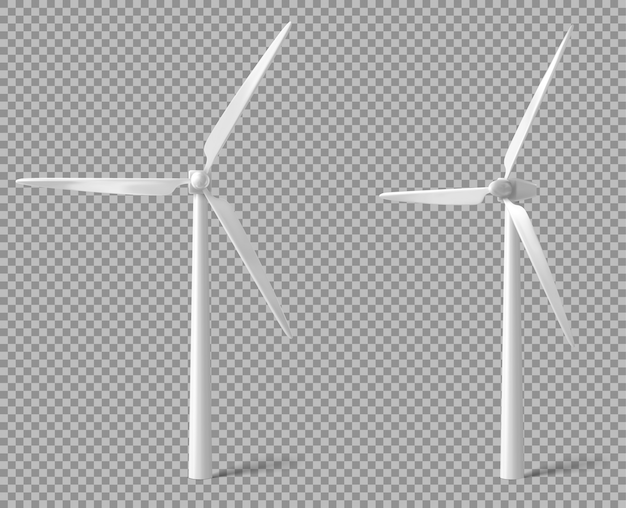 Vector gratuito turbina de viento blanca realista