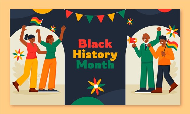 Vector gratuito twitch trasfondo para la celebración del mes de la historia negra