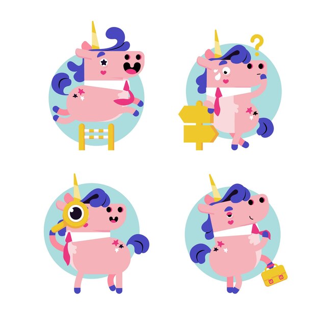 Ukko el paquete de pegatinas de unicornio