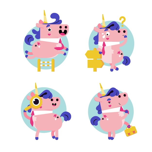 Ukko el paquete de pegatinas de unicornio
