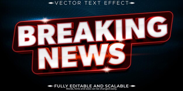 Últimas noticias efecto de texto editable noticias editables y estilo de texto urgente