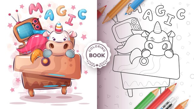 Unicornio en el armario - página para colorear