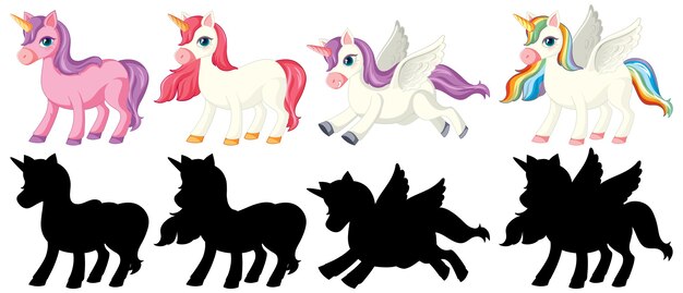 Unicornio con su silueta