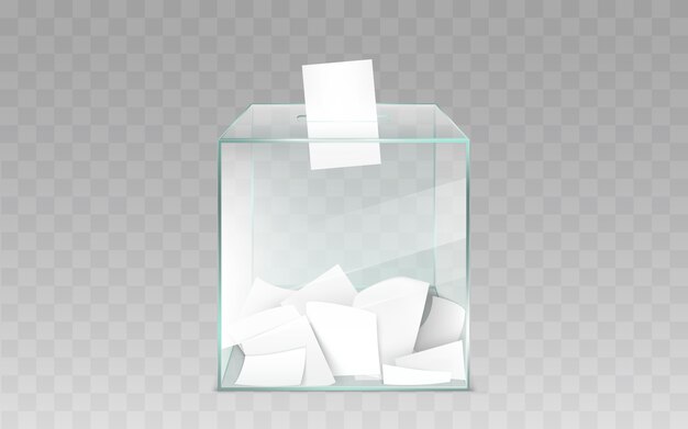 Urna de vidrio con vector de papeletas