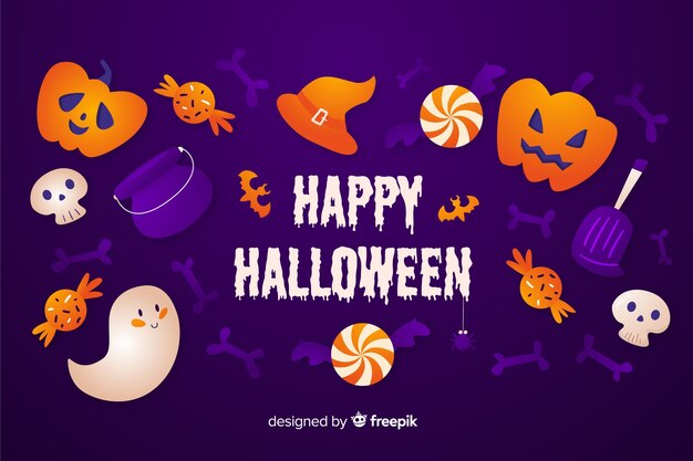 Ute fondo de halloween con diseño plano