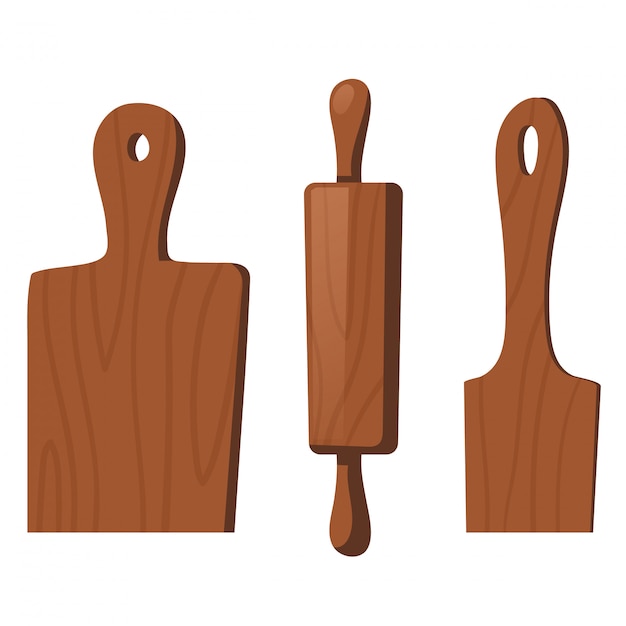 Vector gratuito utensilios de cocina de madera para cocinar