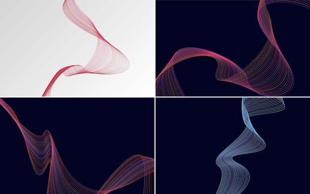 Utilice estos fondos abstractos de líneas ondulantes para mejorar sus diseños