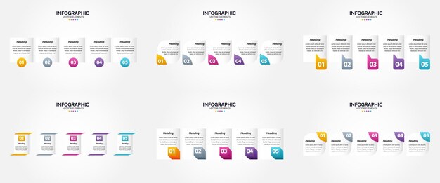 Utilice estas ilustraciones vectoriales para crear infografías de aspecto profesional para folletos publicitarios, volantes y revistas.
