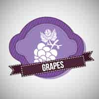 Vector gratuito uvas kon moradas con cinta.