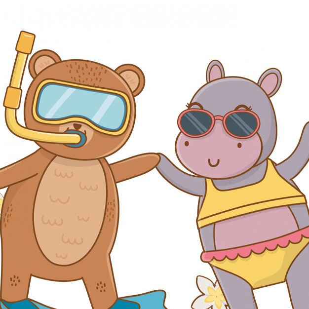 Vacaciones de verano relajarse dibujos animados