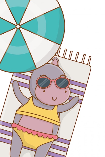 Vacaciones de verano relajarse dibujos animados