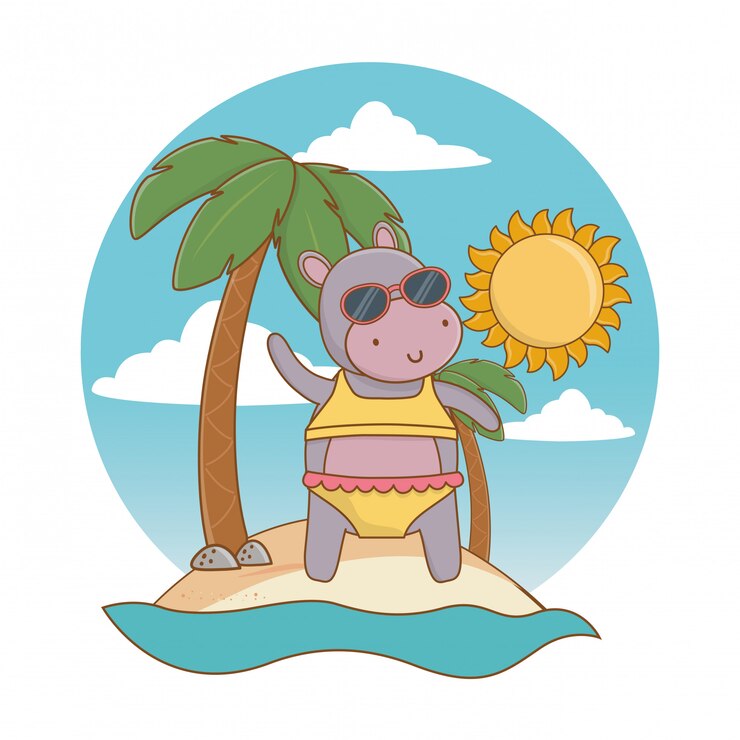 Vector gratuito vacaciones de verano relajarse dibujos animados
