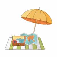 Vector gratuito vacaciones de verano relajarse dibujos animados