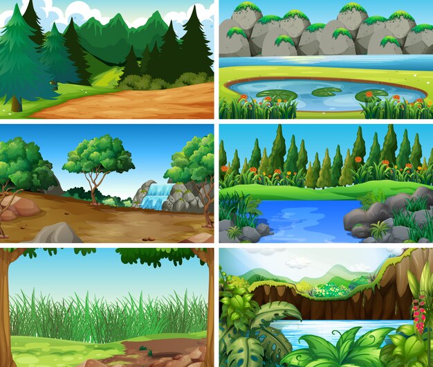Vacío, escenas de la naturaleza del paisaje en blanco o fondo