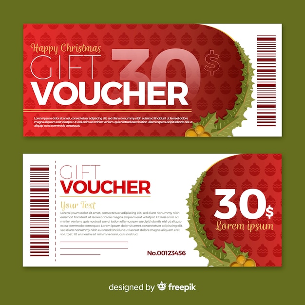 Vale de regalo en diseño plano