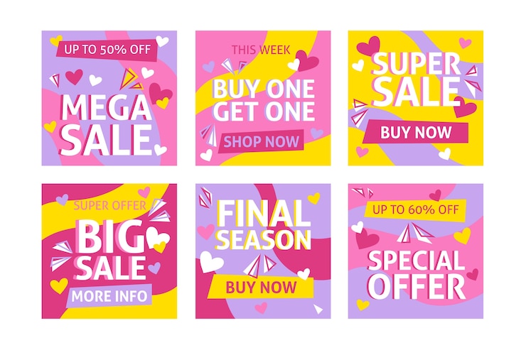 Vector gratuito valentine's day sale instagram post collection