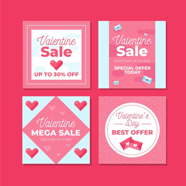 Valentines day sale instagram post collection