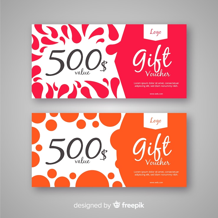 Vector gratuito vales de regalo creativos