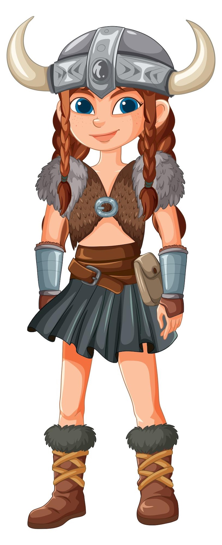 Vector gratuito la valiente muchacha guerrera vikinga