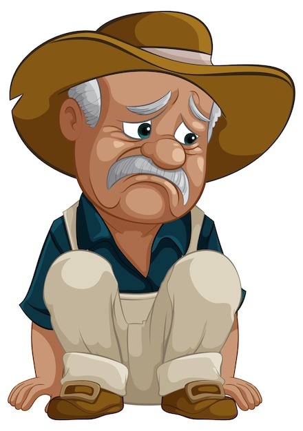 Un vaquero triste en una postura pensativa
