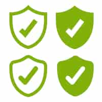 Vector gratuito variantes de green tick shield