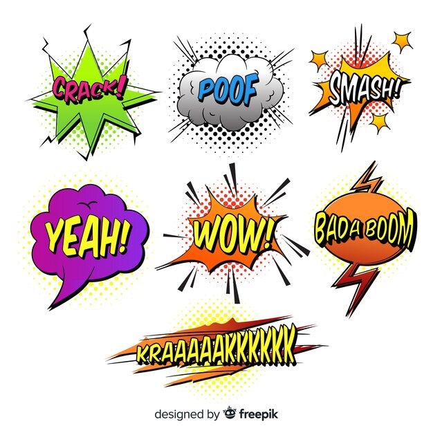 Varias burbujas de texto de comic