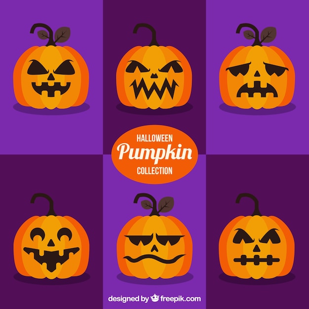 Vector gratuito varias calabazas de halloween