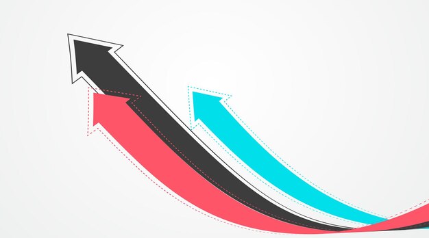 Varias flechas extendidas entrelazadas simbolizan la moral del crecimiento.