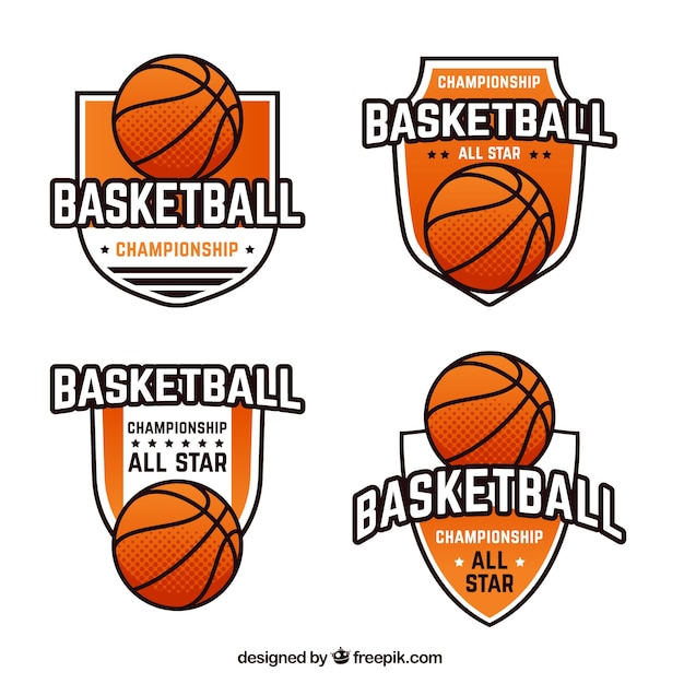 Varias insignias de baloncesto 