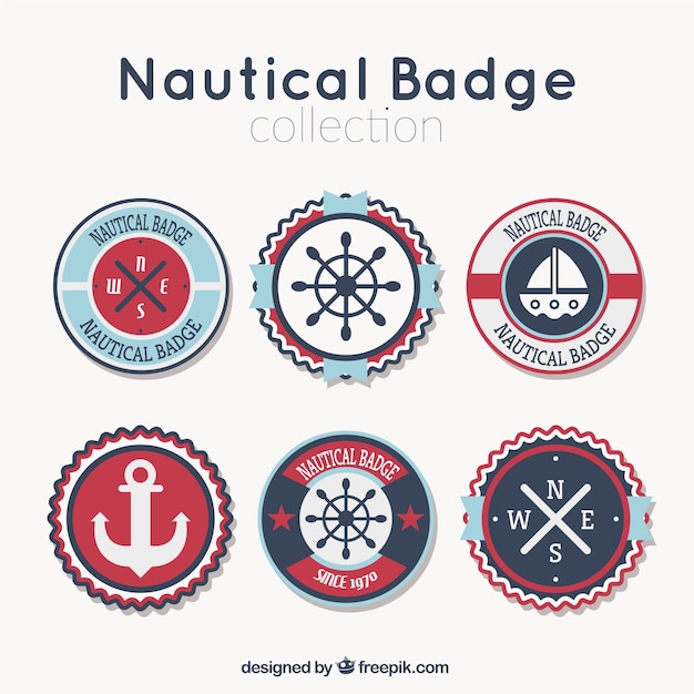 Varias insignias náuticas decorativas