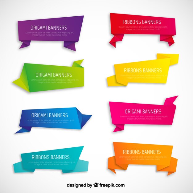 Variedad de banners origami