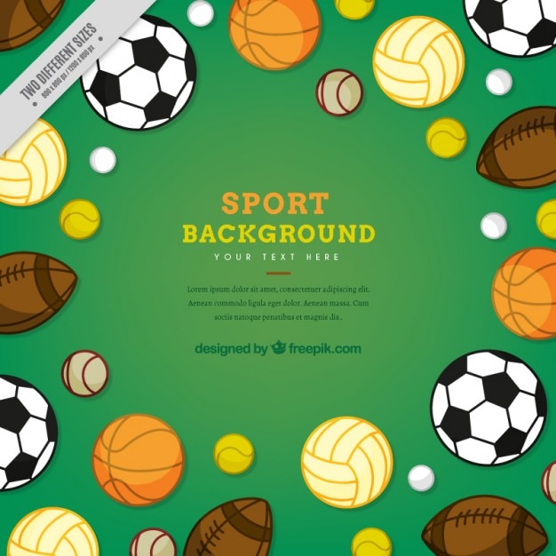Variedad de bolas deportivas de fondo