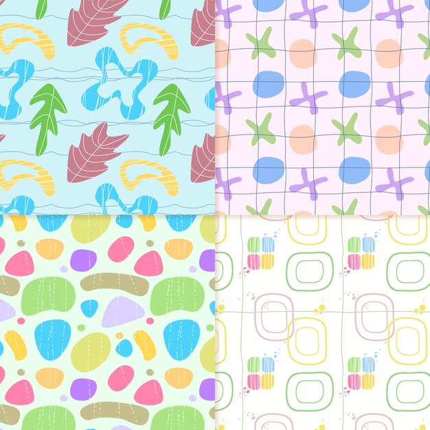 Variedad de colección de patrones abstractos dibujados
