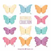 Vector gratuito variedad de colores mariposas