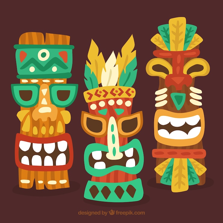 Vector gratuito variedad colorida de máscaras étnicas