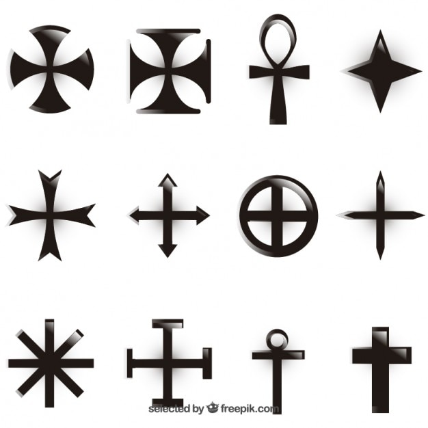 Vector gratuito variedad de cruces negras