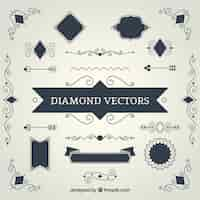 Vector gratuito variedad de decoraciones de época