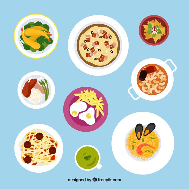 Variedad de deliciosa comida