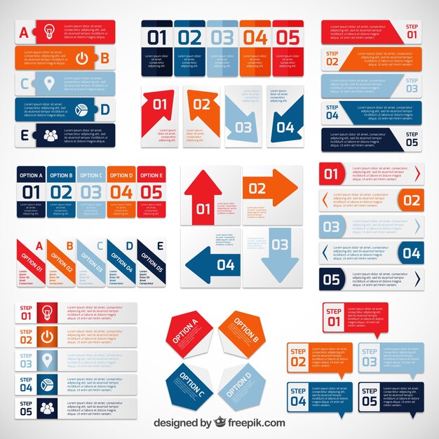 Variedad de diagramas infográficos