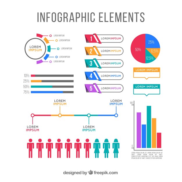 Variedad de elementos infográficos útiles